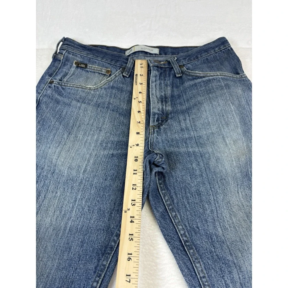 Lee Regular Fit Jeans Mens 32x30 Blue Denim Straight Leg Light Wash 2008940